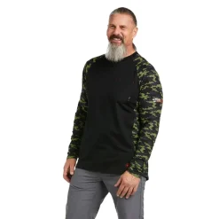 Ariat FR AC Stretch Camo Baseball T-Shirt
