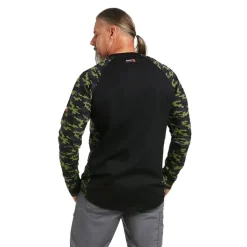Ariat FR AC Stretch Camo Baseball T-Shirt