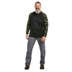 Ariat FR AC Stretch Camo Baseball T-Shirt