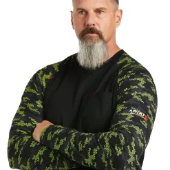 Ariat FR AC Stretch Camo Baseball T-Shirt