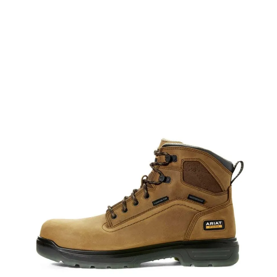 Ariat Turbo 6" Waterproof Carbon Toe Work Boot - Aged Brown 10027335
