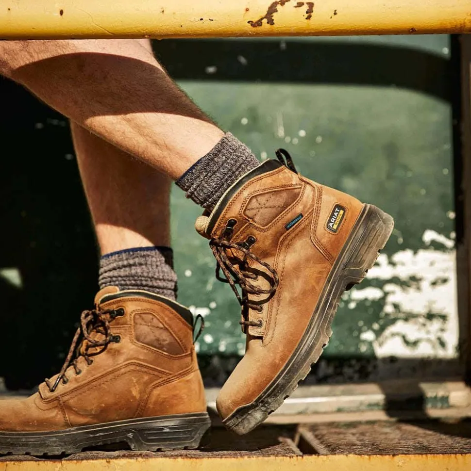 Ariat Turbo 6" Waterproof Carbon Toe Work Boot - Aged Brown 10027335