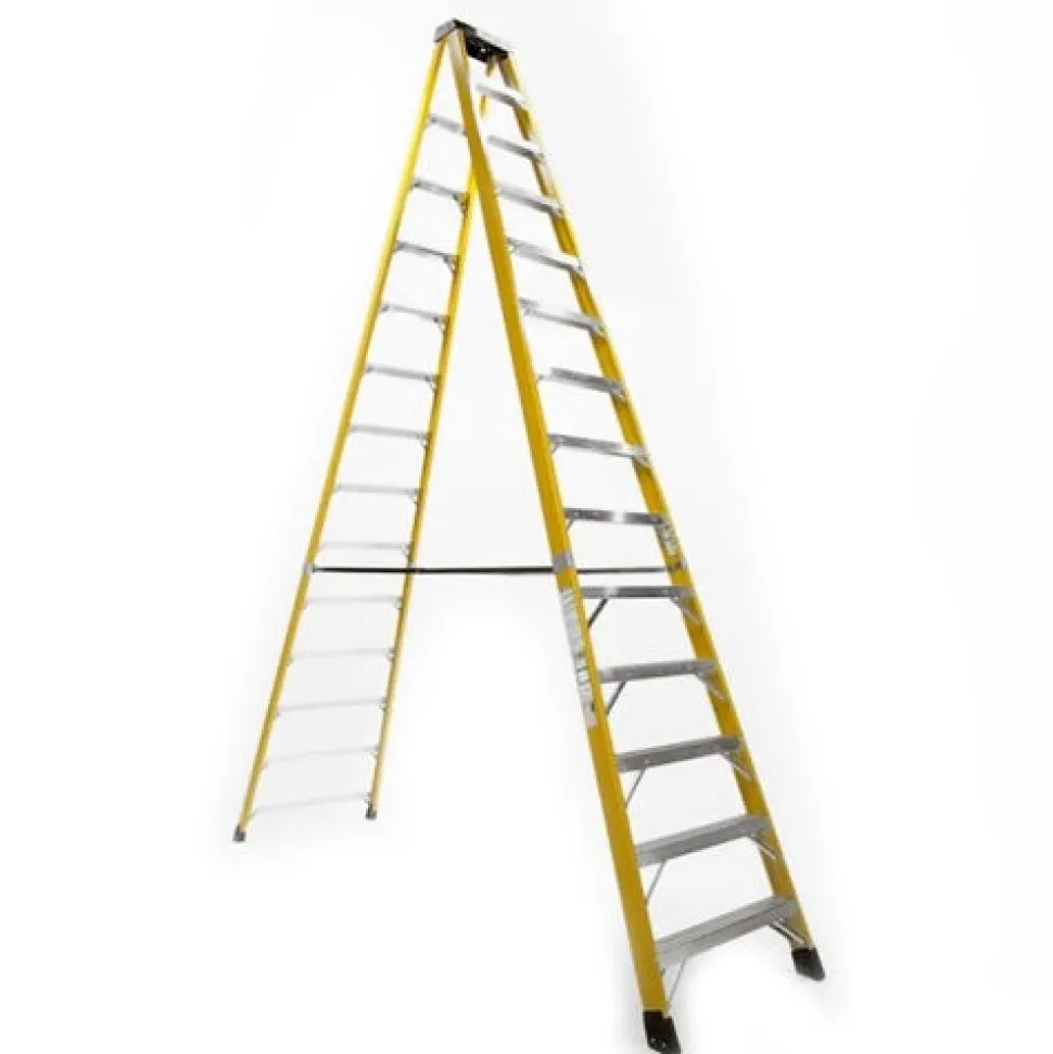 Bauer 14' Fiberglass Step Ladder Type IA 300lb Rated 35014