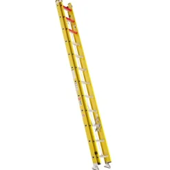 Bauer 310 Series Type 1A 28' Yellow Fiberglass Extension Ladder - 300 lb. Capacity 31028L