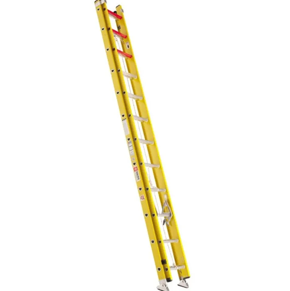 Bauer 310 Series Type 1A 28' Yellow Fiberglass Extension Ladder - 300 lb. Capacity 31028L
