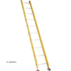 Bauer Ladders 12′ Fiberglass 330 Series Straight Ladder – Type 1A 300 lb. Rated 33012