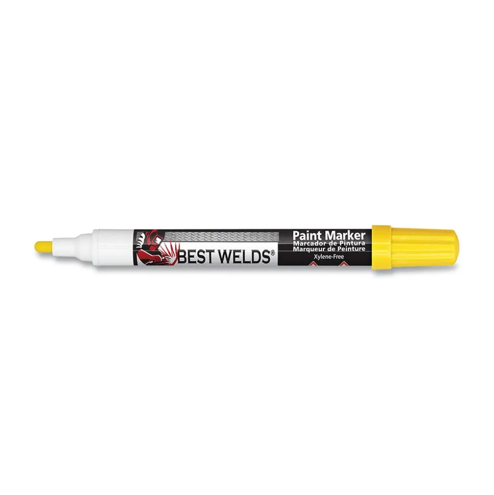 Best Weld Prime-Action Paint Marker, Reversible Chisel/Bullet Tip, Yellow 900-PAINTMKR-YEL