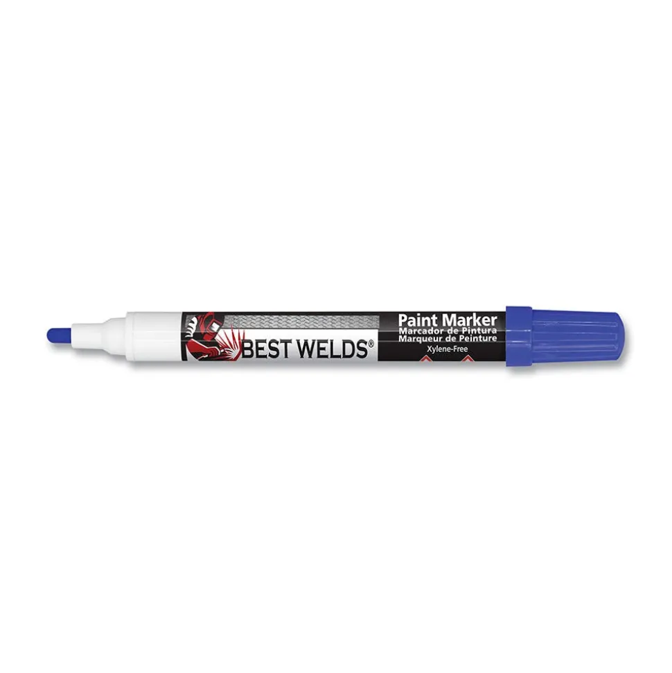 Best Weld Prime-Action Paint Marker, Reversible Chisel/Bullet Tip, Blue 900-PAINTMKR-BLU