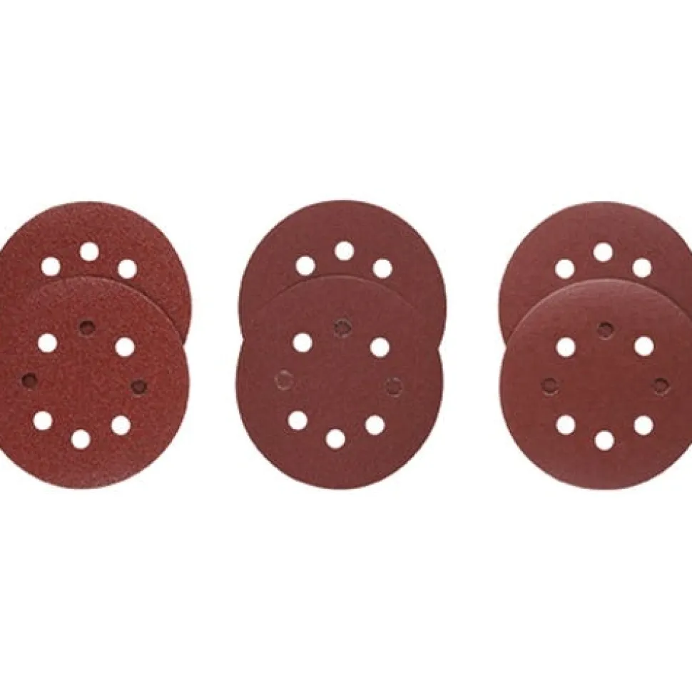 Bosch Assortment 5" (60, 120, 240 grit) 8 Hole Hook-And-Loop Sanding Discs (6 Pieces) SR5R000