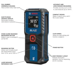 Bosch BLAZE 100' Red Beam Laser Distance Measurer GLM100-23