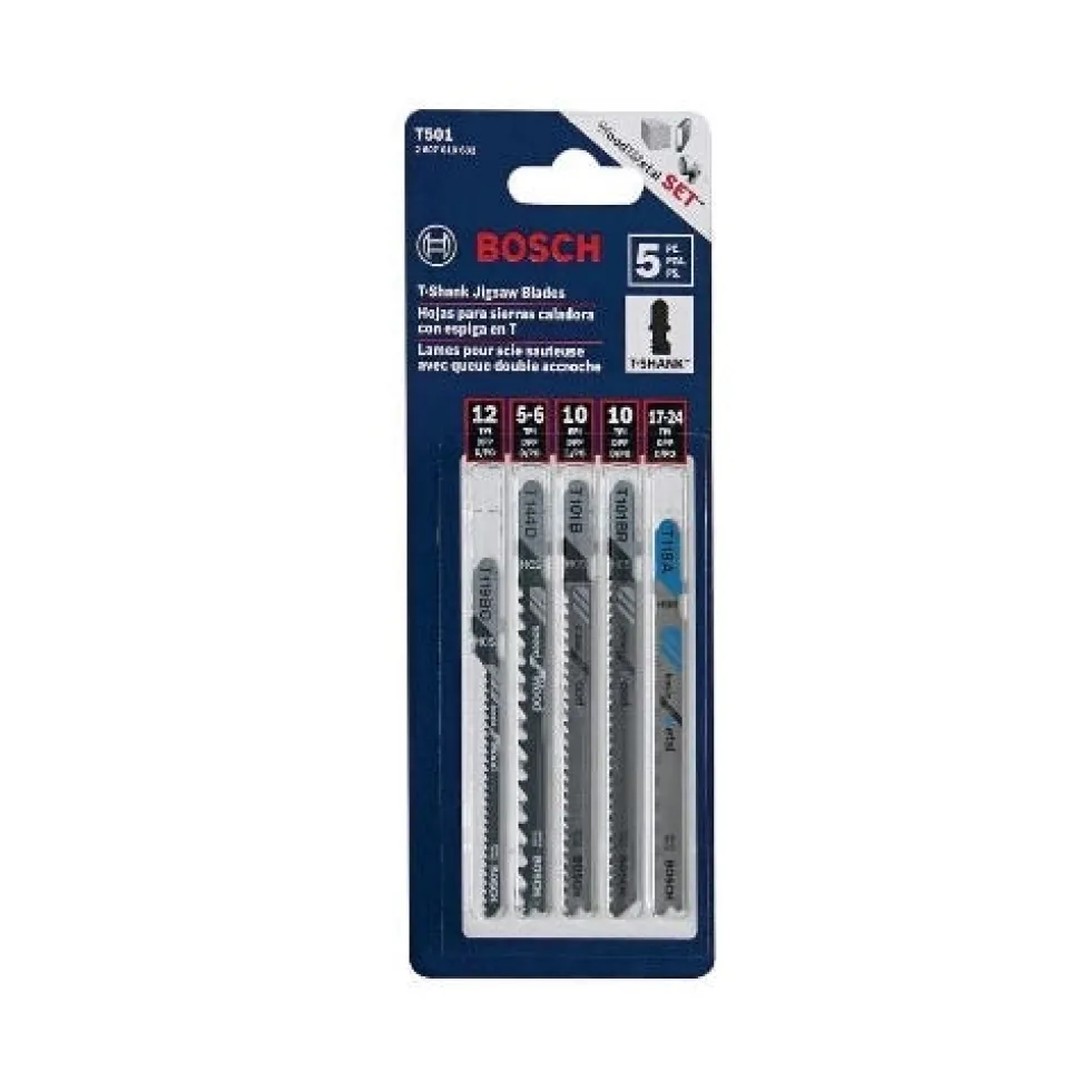Bosch Jigsaw Blade 5 Piece Set T-Shank T500