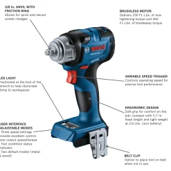 Bosch Power Tools 3/8" Impact Wrench (Bare Tool) GDS18V-230CN
