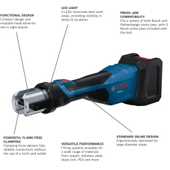 Bosch Power Tools Press Kit 1/2", 3/4", 1" Jaws GPT18V-32L14