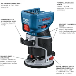Bosch Power Tools 18V Brushless Colt™ Palm Router GKF18V-25N