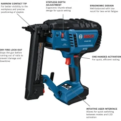 Bosch Power Tools 18V 18-Gauge Narrow Crown Stapler GTH18V-18MN