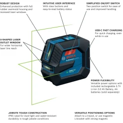 Bosch Power Tools 3.7V Self-Leveling Cross-Line Laser GLL100-42GL