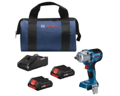 Bosch 18V Brushless 1/2" Mid-Torque Impact Wrench with Pin Detent Kit GDS18V-330PCB25