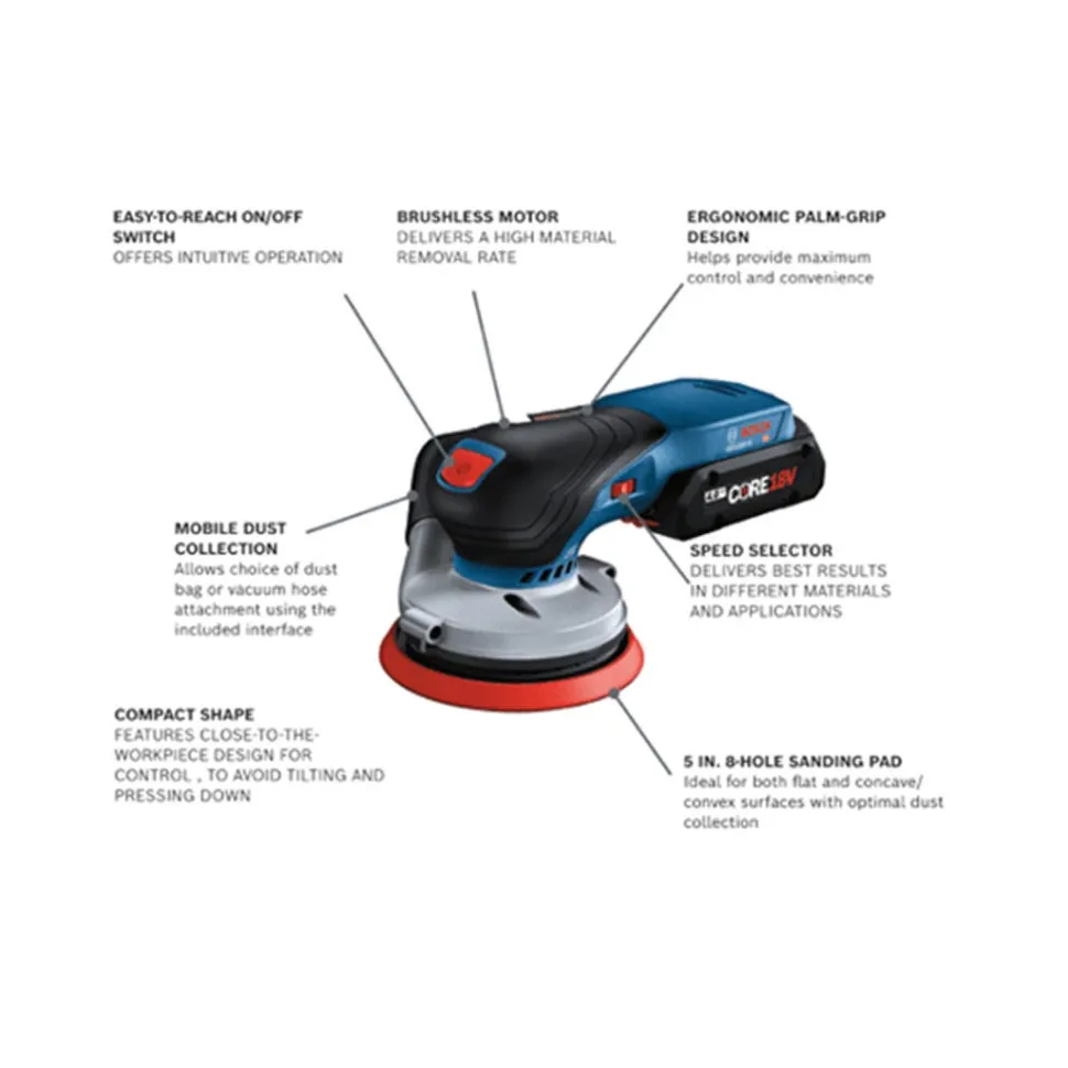 Bosch 18V Brushless 5" Random Orbit Sander (Bare Tool) GEX18V-5N
