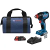 Bosch 18V Brushless Connected-Ready Freak 1/4'' and 1/2'' Two-In-One Bit/Socket Impact Driver Kit with CORE18V 40 Ah Compact Battery GDX18V-1860CB15