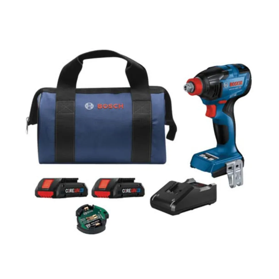 Bosch 18V Connected-Ready 1/4" & 1/2" Impact Driver & Wrench Kit GDX18V-1860CB25