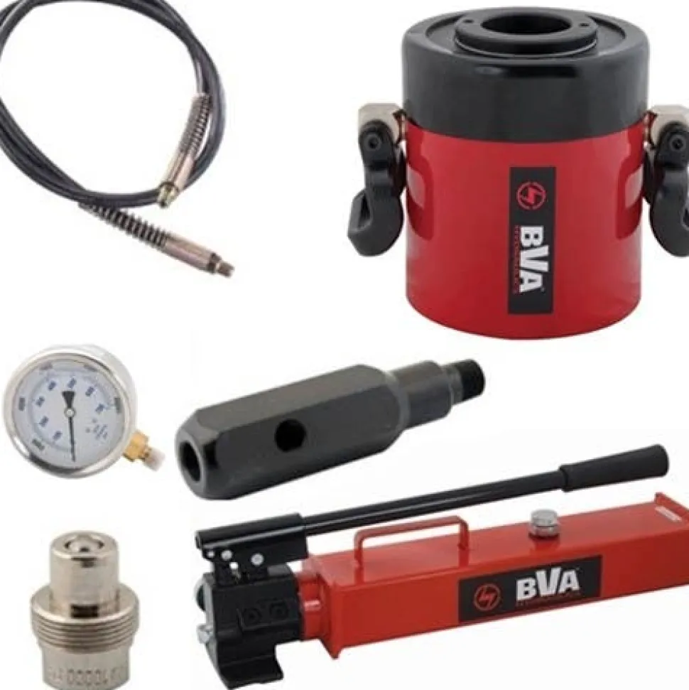 BVA Hydraulics 100 Ton Hydraulic Cylinder Set - HC10003T Cylinder and P2301 Hand Pump SP23-10003T