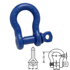 Campbell 1-3/8" Anchor Shackle 13-1/2 Ton Screw Pin Forged Steel Painted 5412205
