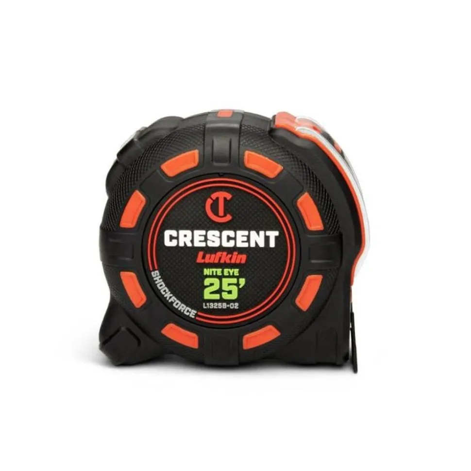 Crescent Tools 1-1/4" x 25' SHOCKFORCE NITE EYE Tape Measure L1325B-02