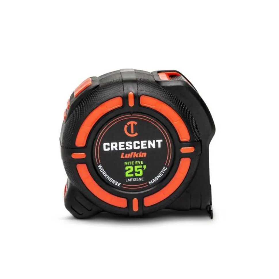 Crescent Tools 1-1/4" x 25' WORKHORSE NITE EYE Magnetic Tape Measure LM1125NE