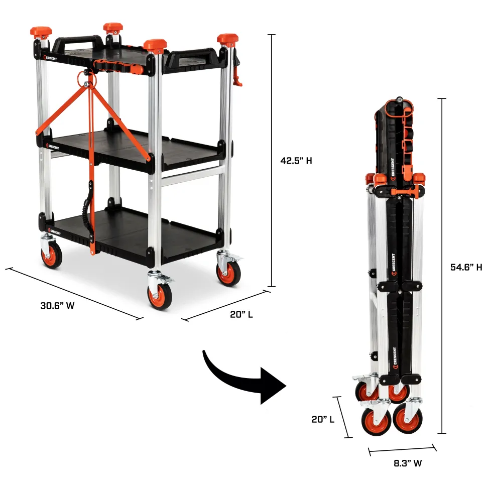 Crescent Tools SITERUNNER Folding Jobsite Cart F3SCBL