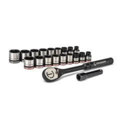 Crescent Tools X10 3/8 in. Drive 6-Point Standard SAE/Metric Ratchet and Socket Set (20-Piece) CSW38B