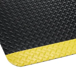 Crown Anti-Fatigue Matting 9/16" 2'x3' Industrial Deck Plate Dry Area Black/Yellow CD 0023YB