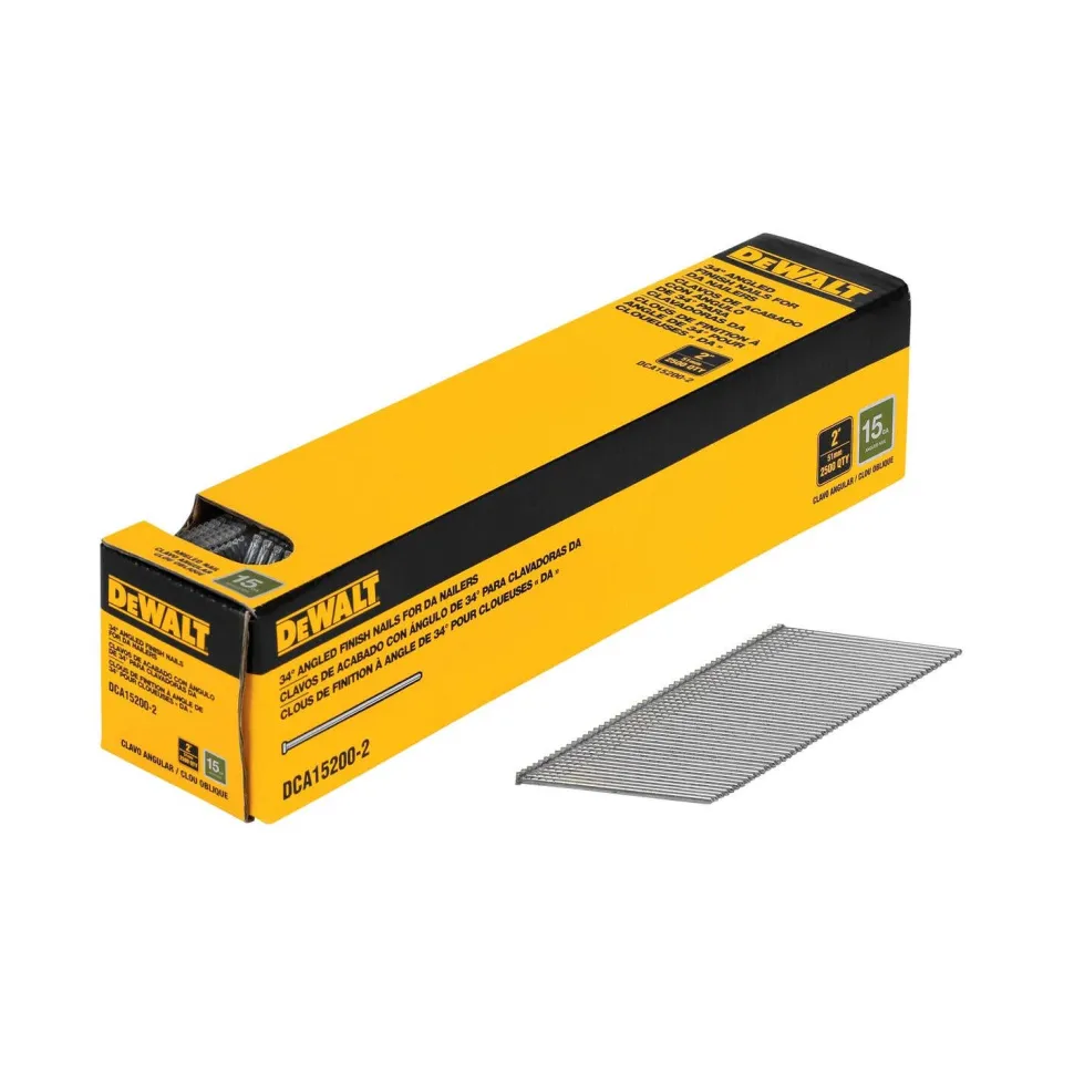 DeWalt 34° Angled Finish Nails For DA Nailers 2" - 2,500PK DCA15200-2