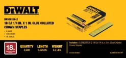 DeWalt 18 Gauge Narrow Crown Stables 1/4
