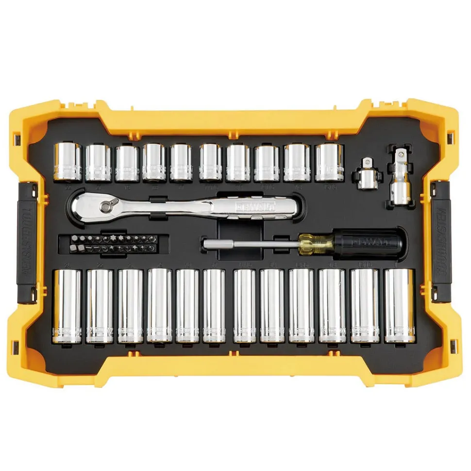 DeWalt 85 Piece 3/8" & 1/2" Drive Mechanic Tool Set w/ ToughSystem 2.0 Tray & Lid DWMT45403