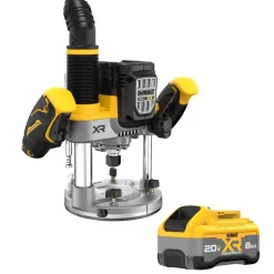 DeWalt 20V MAX XR 2-1/4 Peak HP Plunge Router With 20V MAX XR POWERPACK 8 Ah Battery Kit DW-DCW620B-DW-DCB2108