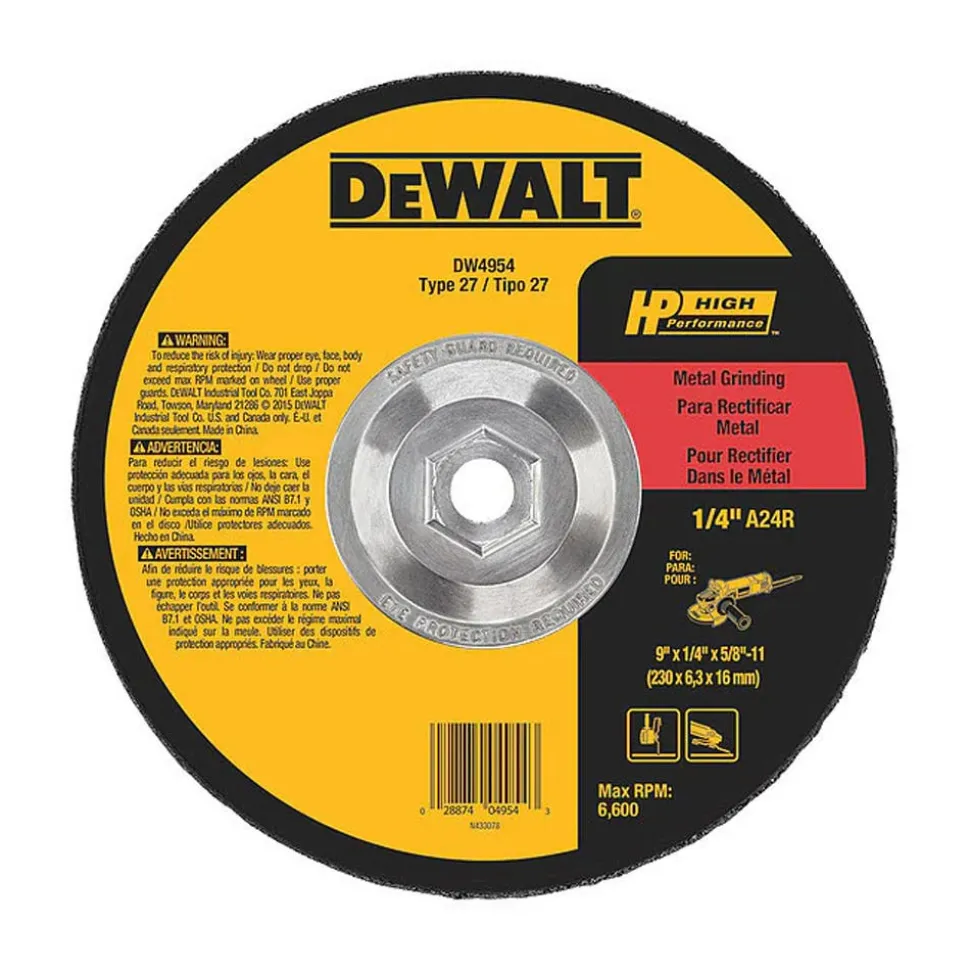 DeWalt 9" x 1/4" x 5/8"-11 Grinding Wheel General Purpose Metal DW4954