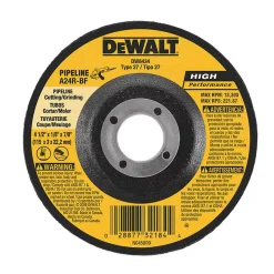 DeWalt 4-1/2" x 1/8" x 7/8" Pipeliner Cut/Grind Wh DW8434