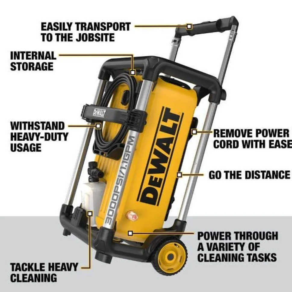 DeWalt 15A 3000 PSI Jobsite Corded Pressure Washer DWPW3000