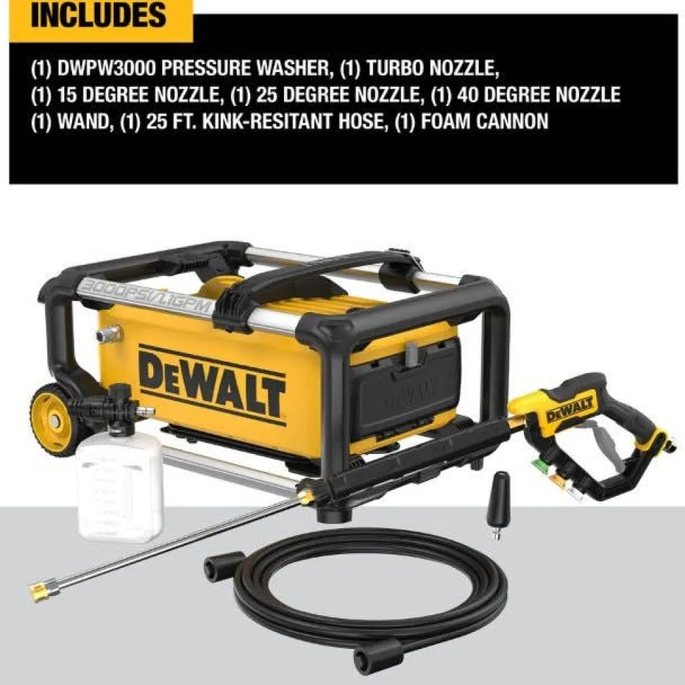 DeWalt 15A 3000 PSI Jobsite Corded Pressure Washer DWPW3000