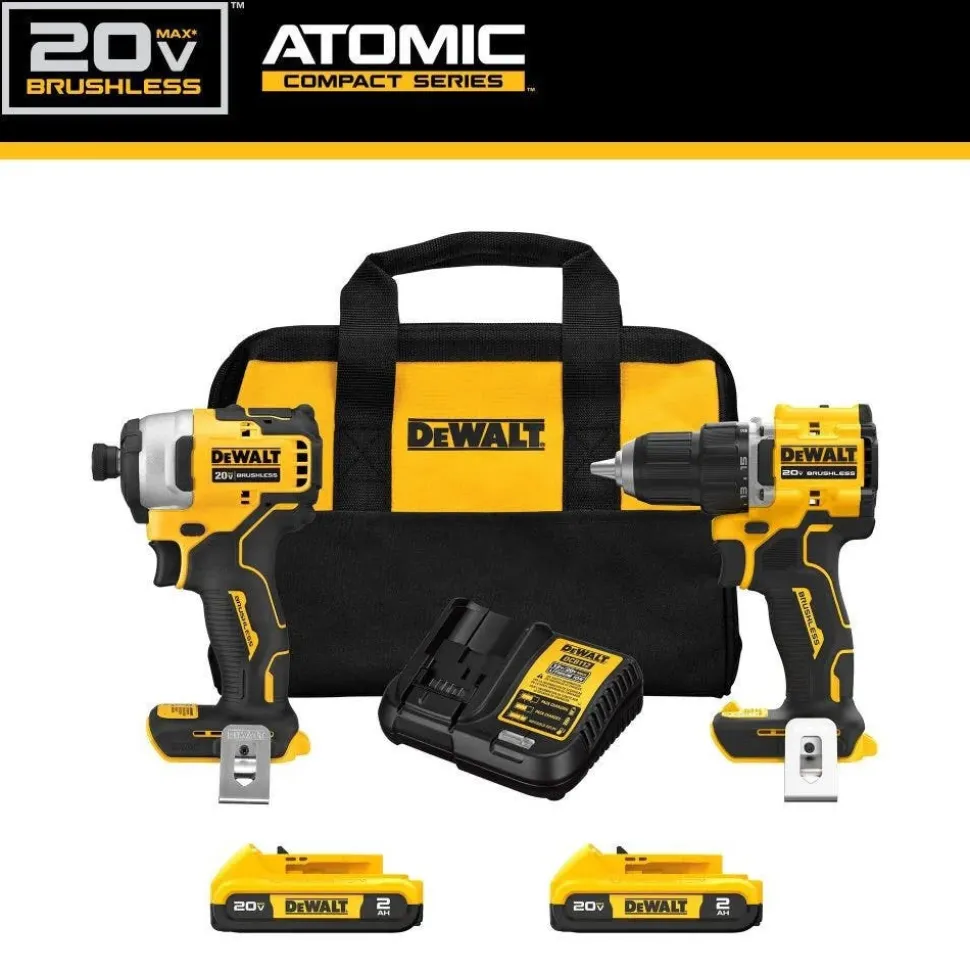 DeWalt ATOMIC 20V MAX Brushless 1/2" Drill Driver, 1/4" Impact Driver Kit DCK225D2