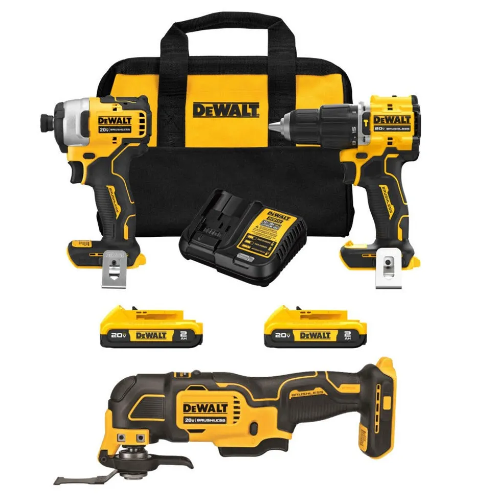 DeWalt ATOMIC 20V MAX Brushless 3-Tool Combo Kit Bundle DW-DCK226D2-DW-DCS354B