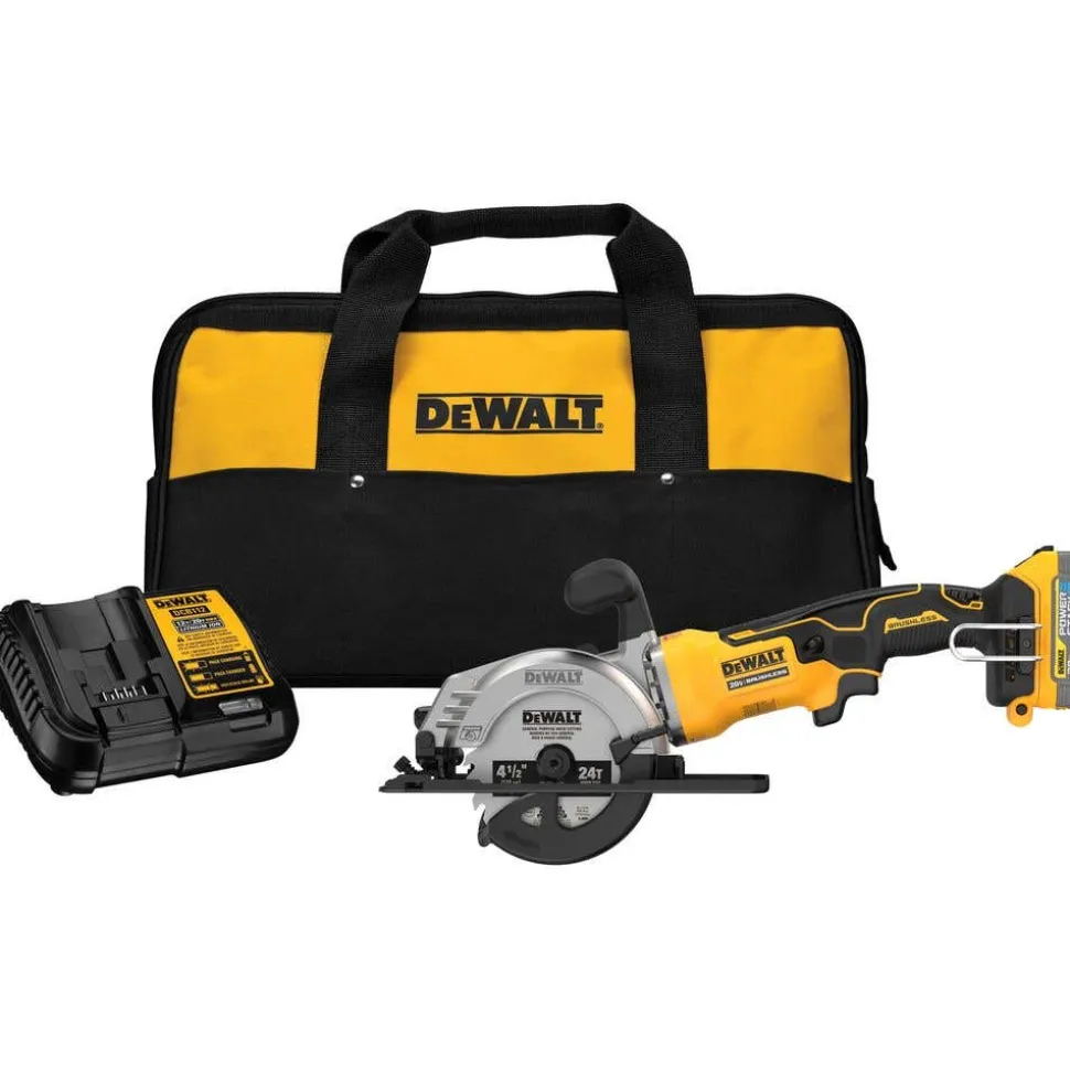 DeWalt ATOMIC 20V MAX* Brushless 4-1/2" Cordless Circular Saw Kit DCS571E1