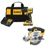 DeWalt Atomic 20V MAX Brushless Cordless 1/2" Hammer Drill Kit & 20V MAX 6-1/2" Circular Saw DCD799L1 & DCS391B