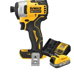 DeWalt ATOMIC 20V MAX* Brushless Cordless 1/4" Compact Impact Driver With POWERSTACK 20V MAX Battery and Charger Kit DW-DCBP034C-DW-DCF809B