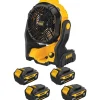 DeWalt MAX Jobsite Fan Bare Tool With 20V MAX* 3Ah Battery (4 PK) DW-DCB200-4-DW-DCE512B