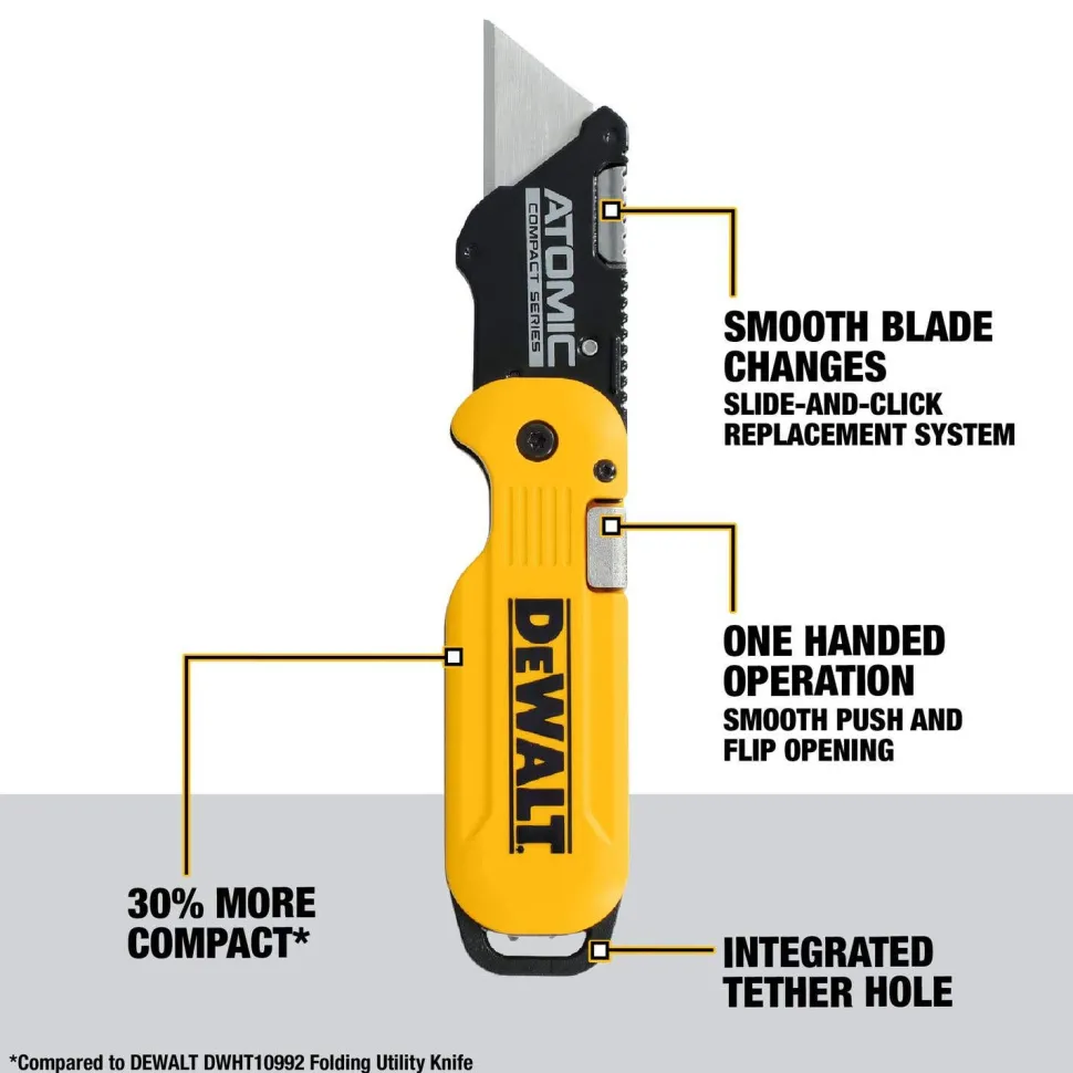 DeWalt Power Tools ATOMIC COMPACT SERIES Push and Flip Folding Utility Knife DWHT10990