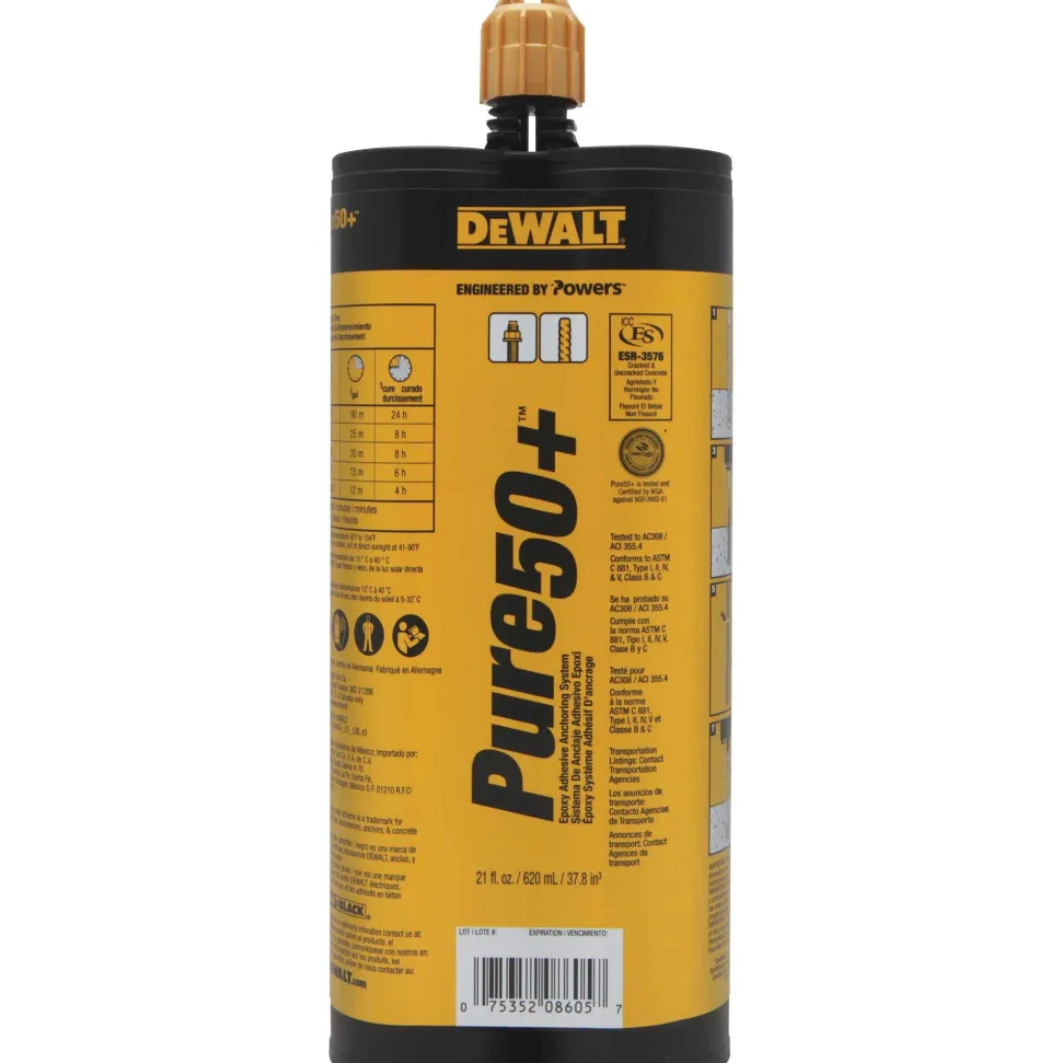 DeWalt Pure50+ 20.5 Oz 1:1 Epoxy Anchor 08605-PWR