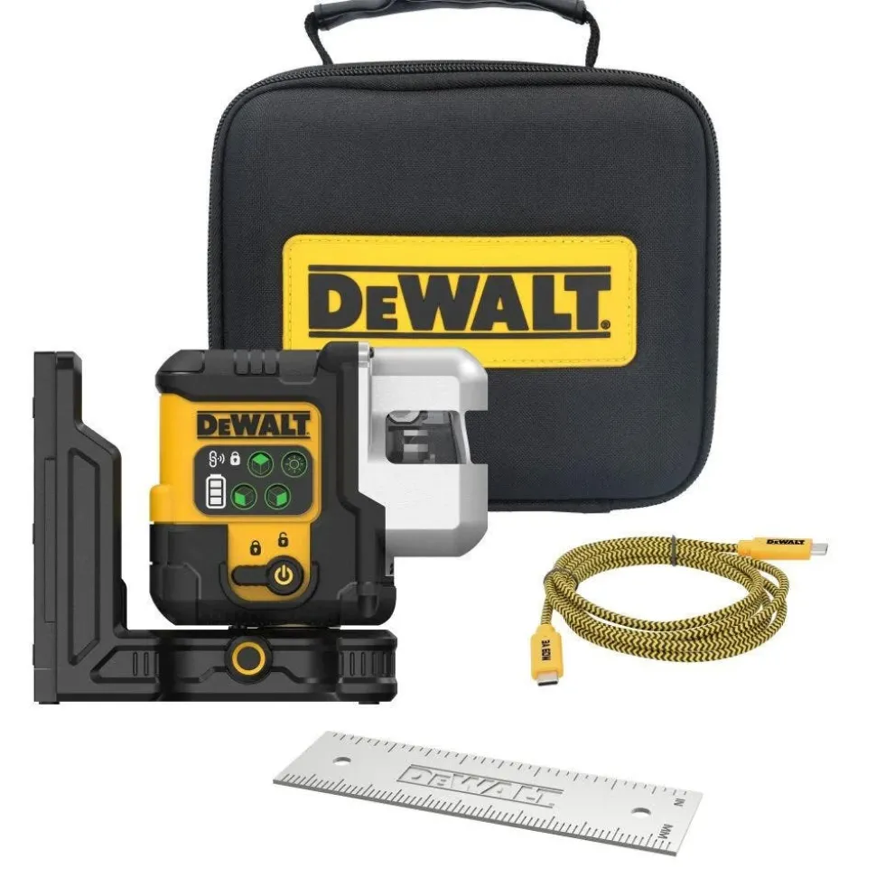DeWalt USB Rechargeable Green 3X180° Line Laser Base Kit DCLE14301GB