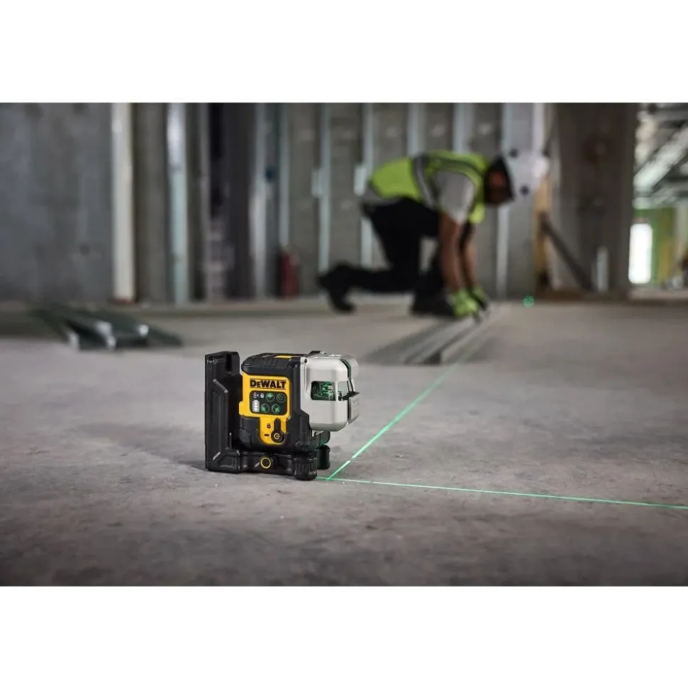 DeWalt USB Rechargeable Green 3X180° Line Laser Base Kit DCLE14301GB