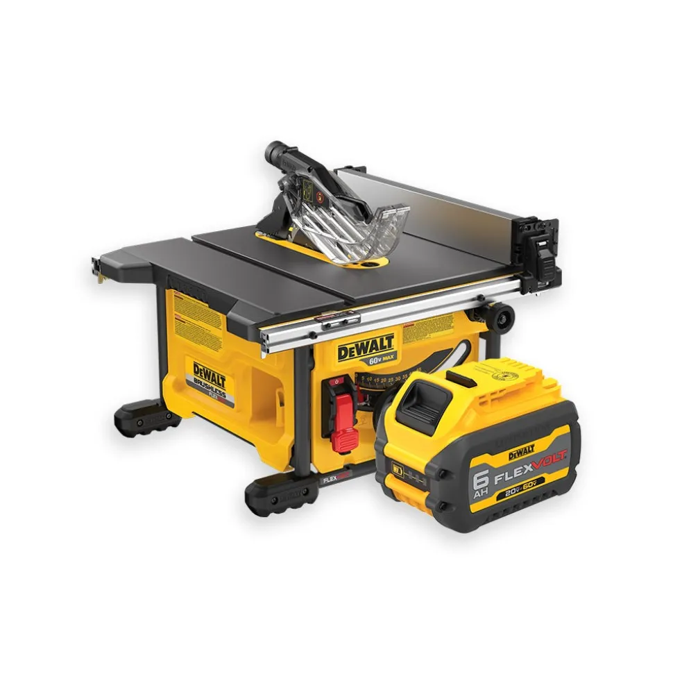 DeWalt 60V FLEXVOLT MAX 8-1/4" Table Saw & 20V/60V MAX FLEXVOLT 6.0Ah Battery DCS7485B & DCB606